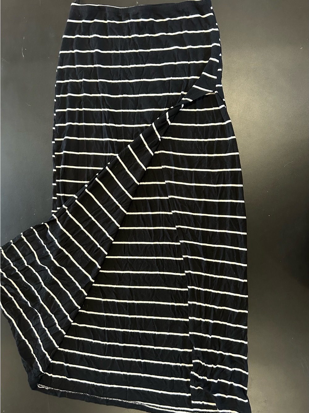 Eclipse Black and White Stripe Maxi Skirt